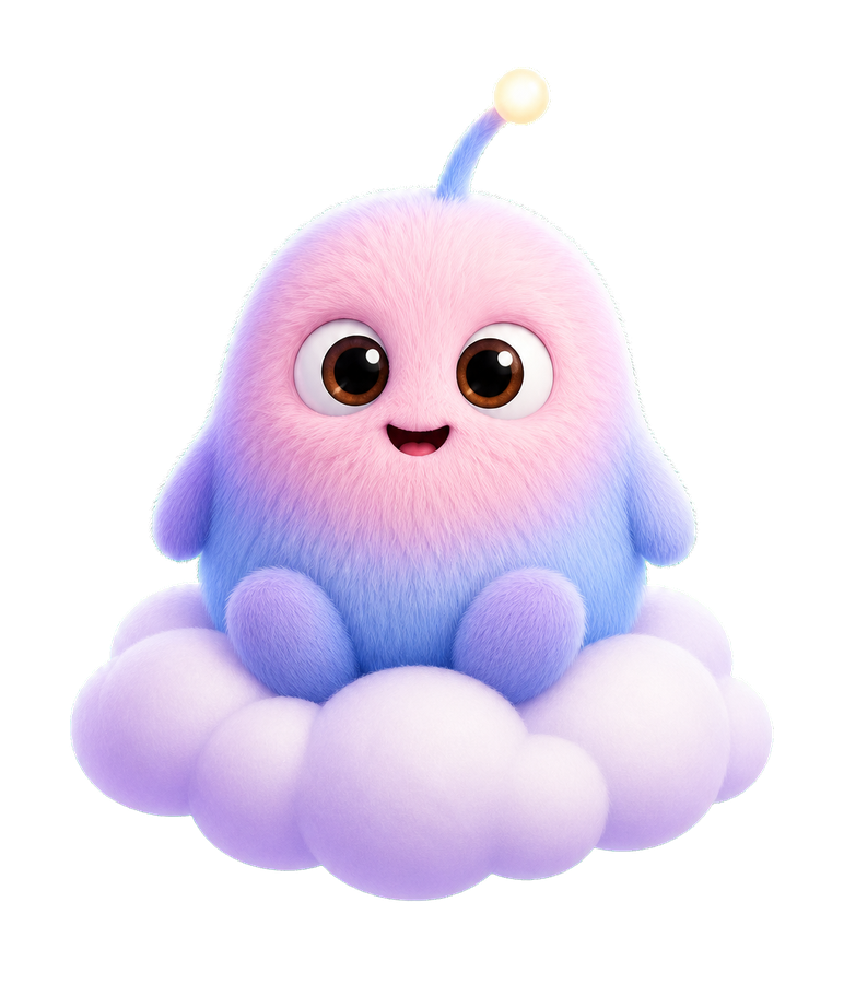 Happy Arlo character sitting on clouds